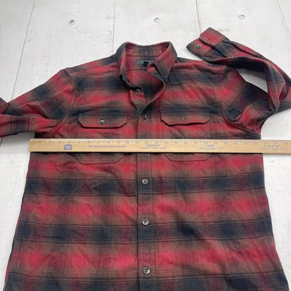 Banana Republic Shirt Mens Large Red Plaid Flannel Long Sleeve Button Up Pockets